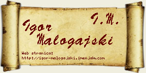 Igor Malogajski vizit kartica